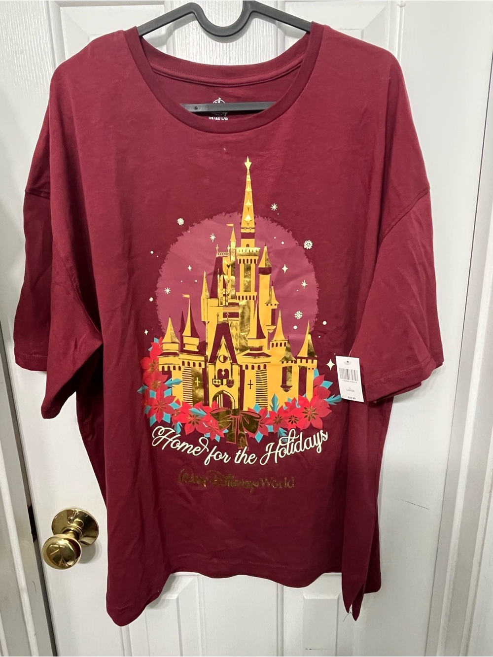 Walt Disney World Burgundy 2025 Holiday Castle Graphic Tee